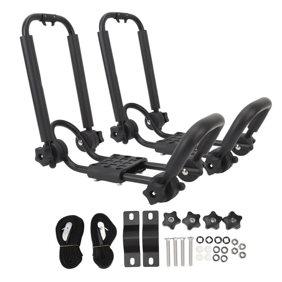 LAZIOEGR 2‑Piece Adjustable Folding Kayak Roof Rack – Universal Car, SUV, Truck & Van Mount for Canoe & Boat, Durable Iron Construction, Secure & Space‑Saving