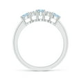 thumbnail image 2 of Angara Natural 0.4 Ct. Aquamarine with Diamond Three Stone Ring in 14K White Gold for Women (Ring Size: 3), 2 of 9
