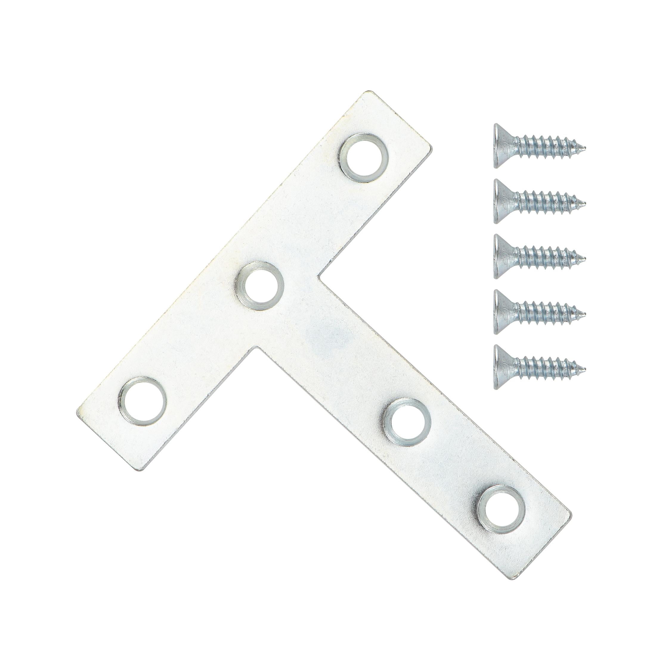 3 in. x 3 in. Tee Plate, Zinc Plated (2 Pack)