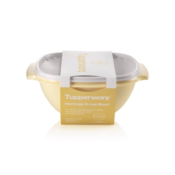 Tupperware Heritage 8-Cup Food Storage Bowl with Lid, Yellow