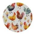 thumbnail image 2 of ONETECH Rooster Hens Round Tablecloth with Elastic Edge Fitted Chicken Table Cover Waterproof Table Cloths Indoor Outdoor Modern Tables Decoration for Dining Table,Picnic,Party, 2 of 7
