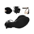 thumbnail image 2 of BLISSFUL STEP Mesh Bow Ankle Strap Slingback Stiletto Heels Sandals for Women Black 6, 2 of 6