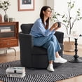 thumbnail image 3 of BUIORD Swivel Accent Chair, 32.3" Comfy Swivel Barrel Chair, 360 Degree Swivel Club Chair Arm Chair for Living Room Bedroom, Dark Gray, 3 of 8