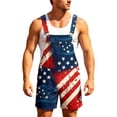 thumbnail image 5 of Toome Men's American Flag Overalls Shorts, 4th of July Patriotic Romper Jumpsuit with Adjustable Straps, Stars and Stripes Denim Bibs for Independence Day, Memorial Day, 5 of 6