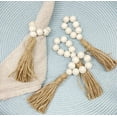 thumbnail image 3 of 6PCS Wood Bead Napkin Rings with Tassels , Farmhouse Wood Napkin Holder Boho Napkin Rings , Natural Beaded Wood Napkin Rings Set for Christmas Wedding Party Dining Table Decoration, 3 of 8