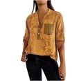 thumbnail image 2 of QIPOPIQ Blouse Décontractée en Mousseline pour Femme à Col en V à Manches 3/4 Hauts Liquidation, 2 of 7