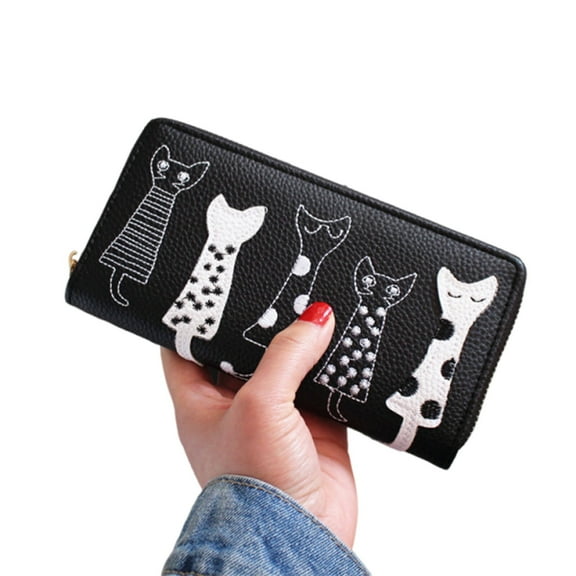 GASTROPOD Wrist Wallet,Large Wallet Pursesfor Women,Chic Handbag Womens Wallets Leather,Black