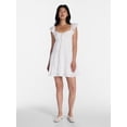 thumbnail image 2 of No Boundaries Tiered Cotton Dress with Flutter Sleeves, Women’s XXS-XXL, 2 of 5