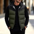 thumbnail image 2 of Mens Puffer Vest Zip Up Sleeveless Hooded Loose Fit Warm Jacket Fall Winter Outdoor Casual Outerwear Tops 2026, 2 of 5