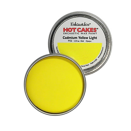 UPC: 0813043011007 | Enkaustikos Hot Cake Encaustic Wax Paint  1.5 oz. Tin  Cadmium Yellow Light