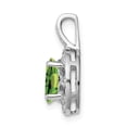 thumbnail image 2 of 925 Sterling Silver Rhodium-plated Diam. & Peridot Pendant; for Adults and Teens; for Women and Men, 2 of 4