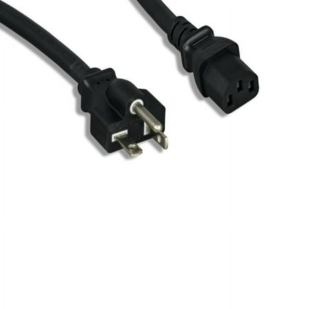 Kentek 3 Feet Ft 14 AWG Power Cable Cord NEMA 5-20P to IEC-60320 C13 15A/125V SJT Black