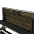 thumbnail image 6 of Full Size Platform Bed with Storage Headboard, Trundle & 2 Drawers, Upholstered Wood Bed Frame with Sockets & USB Ports for Bedroom Apartment, Gray, 6 of 7