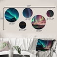 thumbnail image 4 of Designart "Northern Lights Reflected On The Water III" Landscape Mountains Metal Wall Art Set of 5 Piece, 4 of 5