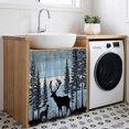 thumbnail image 3 of Farmhouse Deer Cabinet Curtain 35"Wx35"L,Dustproof Under Sink Skirt with Self Adhesive Tape,Vintage Country Forest Mountain Wooden Cabinet Curtain Cover for Kitchen Sink,Bathroom Vanity,Laundry Room, 3 of 9