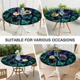 thumbnail image 7 of Blue Green Butterfly Pattern Round Fitted Tablecloth with Elastic Edge,Dining Table Cover Waterproof,Outdoor Round Tablecloth for Camping,Dining,Indoor and Outdoor, 7 of 7