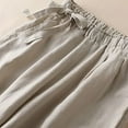 thumbnail image 6 of Outfmvch Gauze Pants Flowy Wide Leg Drawstring High Waist Baggy Straight Leg Cropped Linen Pants Women Long Lounge Pant Long Lounge Travel Pants Wide Leg Linen Pants Flowy Lounge Beige 1 M-3XL, 6 of 7