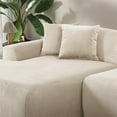 thumbnail image 6 of Chapman Corduroy Fabric Living Room L-Shaped Left Sectional Sofa in Cream, 6 of 6