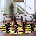 thumbnail image 3 of Summer Fruit Round Area Rug 6Ft Washable Circle Rugs for Bathroom Office, Spring Botanical Lemon Peach Black Non-Slip Carpet Floor Mats Indoor Outdoor Carpet Runner Aesthetic Home Decor, 3 of 8