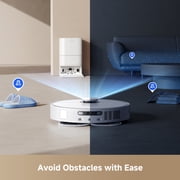 DREAME Robot Vacuum and Mop with 13000Pa Suction, Anti-Tangling Tech, Auto-Emptying Dock, Smart Obstacle Avoidance, White