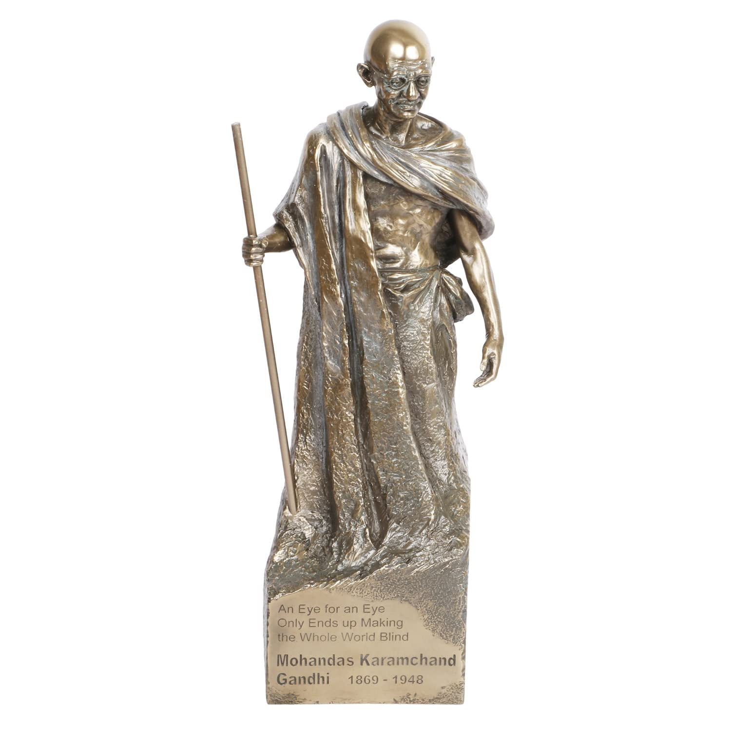 Brass World Standing Mohandas Karamchand Gandhi Ji Idol Polyresin