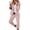 Pink, variant on comerut 2 Pcs/Set Women Blazer Pants Set Solid Color Turn-down Collar Anti-wrinkle Formal Loose Warm Elastic Waist Pockets Coat Pants Suit for Work