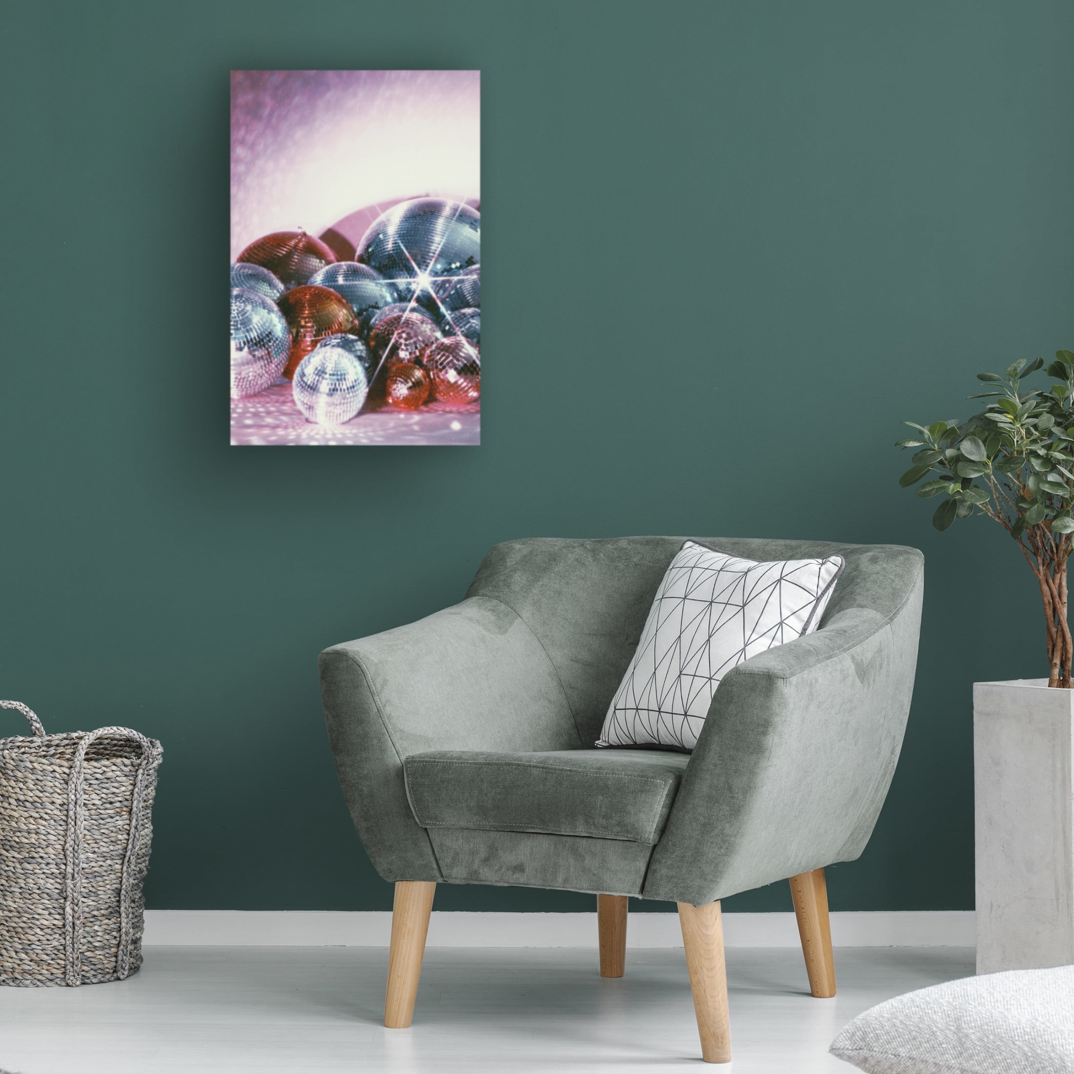 Canvas Wall Art - Samantha Hearn 'Disco Ball Party' Wall Art for Living Room, Bedroom, or Office D?cor by Trademark Fine Art - 22 x 32 Inches
