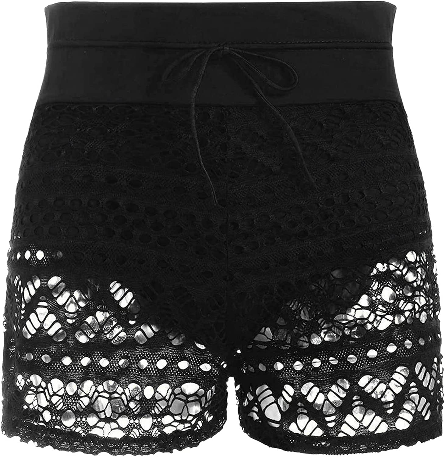 DabuLiu Swim Shorts Women High Rise Plus Size Swim Bottoms Boyleg Black