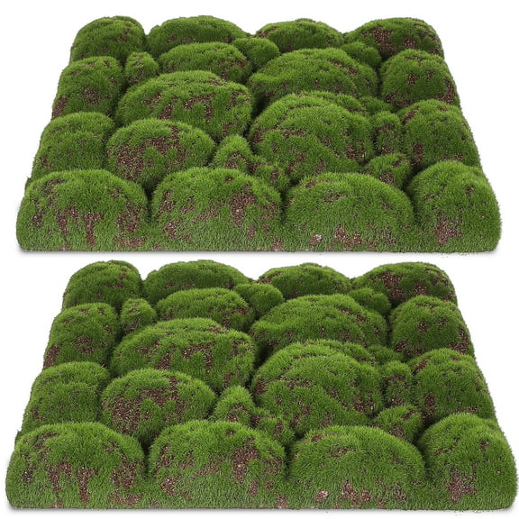 2 Pcs Garden Moss Ornament Striped Banners Scrunchies Decor Coffee