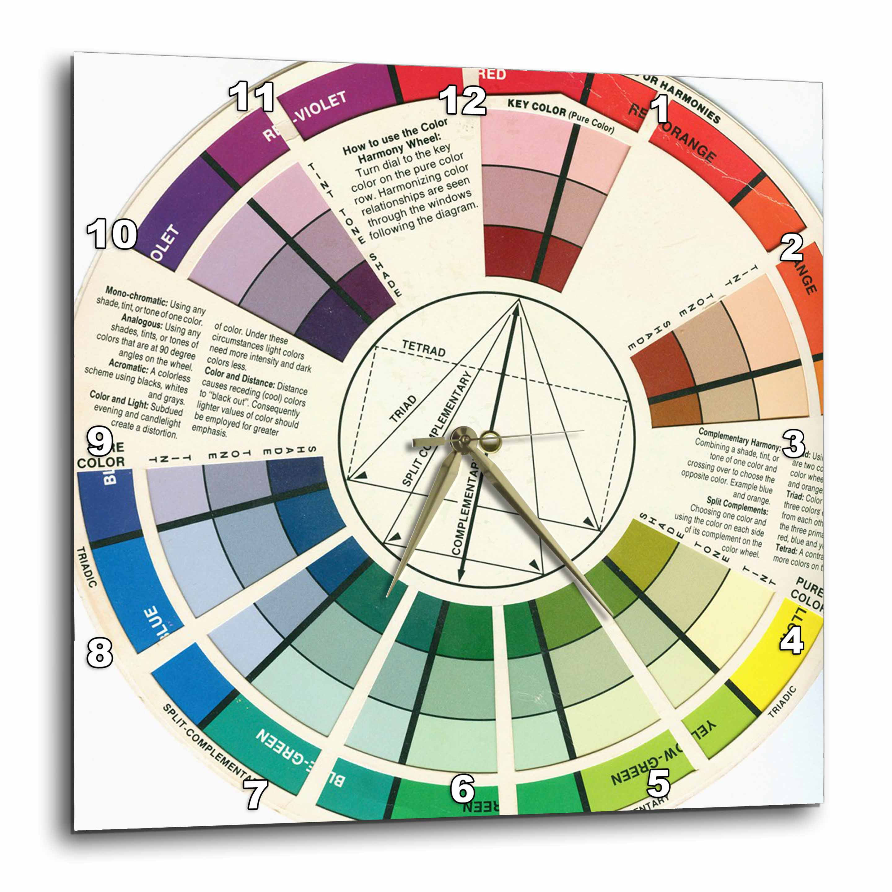 3dRose Color Wheel - Wall Clock, 10 by 10-inch - Walmart.com