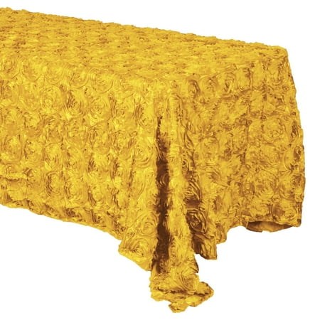

Satin Rosette 3D Pop-Up Floral Tablecloth Marigold Yellow