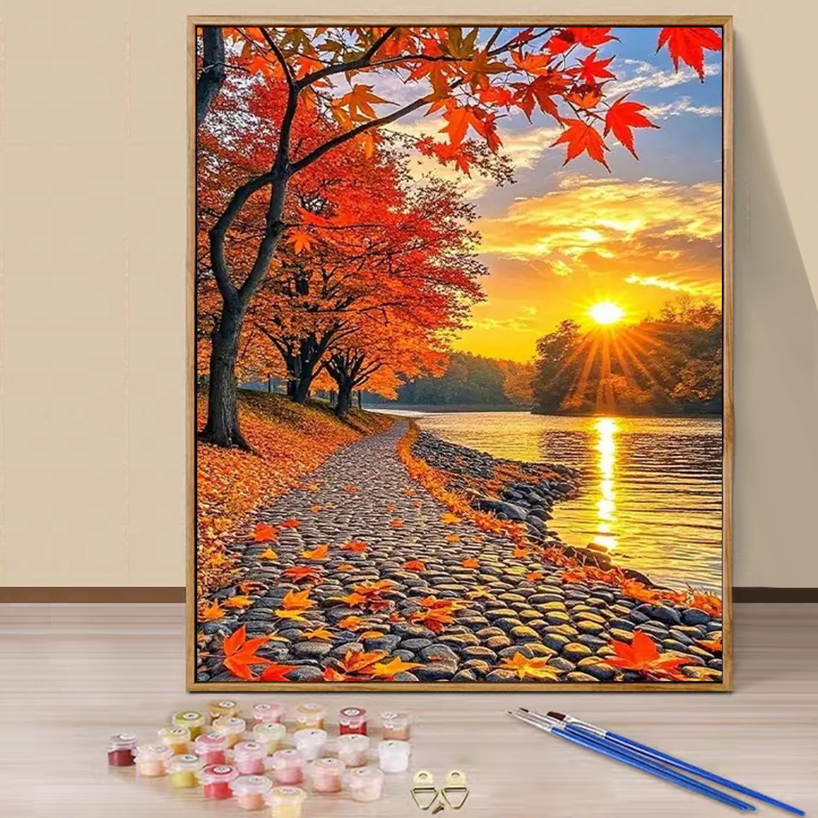 EOBROMD Peinture Par Numéros Adulte 40x50cm - Fleurs DIY Acrylique Débutants - Kit Complet Sans Cadre