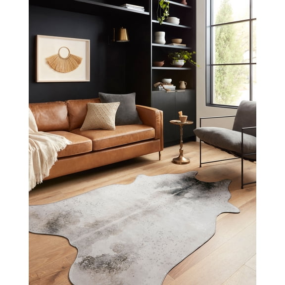 Loloi Odessa Printed Cowhide Patchwork Silver / Grey Area Rug