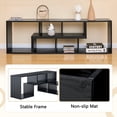 thumbnail image 5 of PAPROOS TV Stand for 65 Inch TV, Modular L Shaped TV Stand, Adjustable Entertainment Center with 6 Open Shelves, Wood Grain Media Console for Living Room Bedroom, Black, 5 of 10