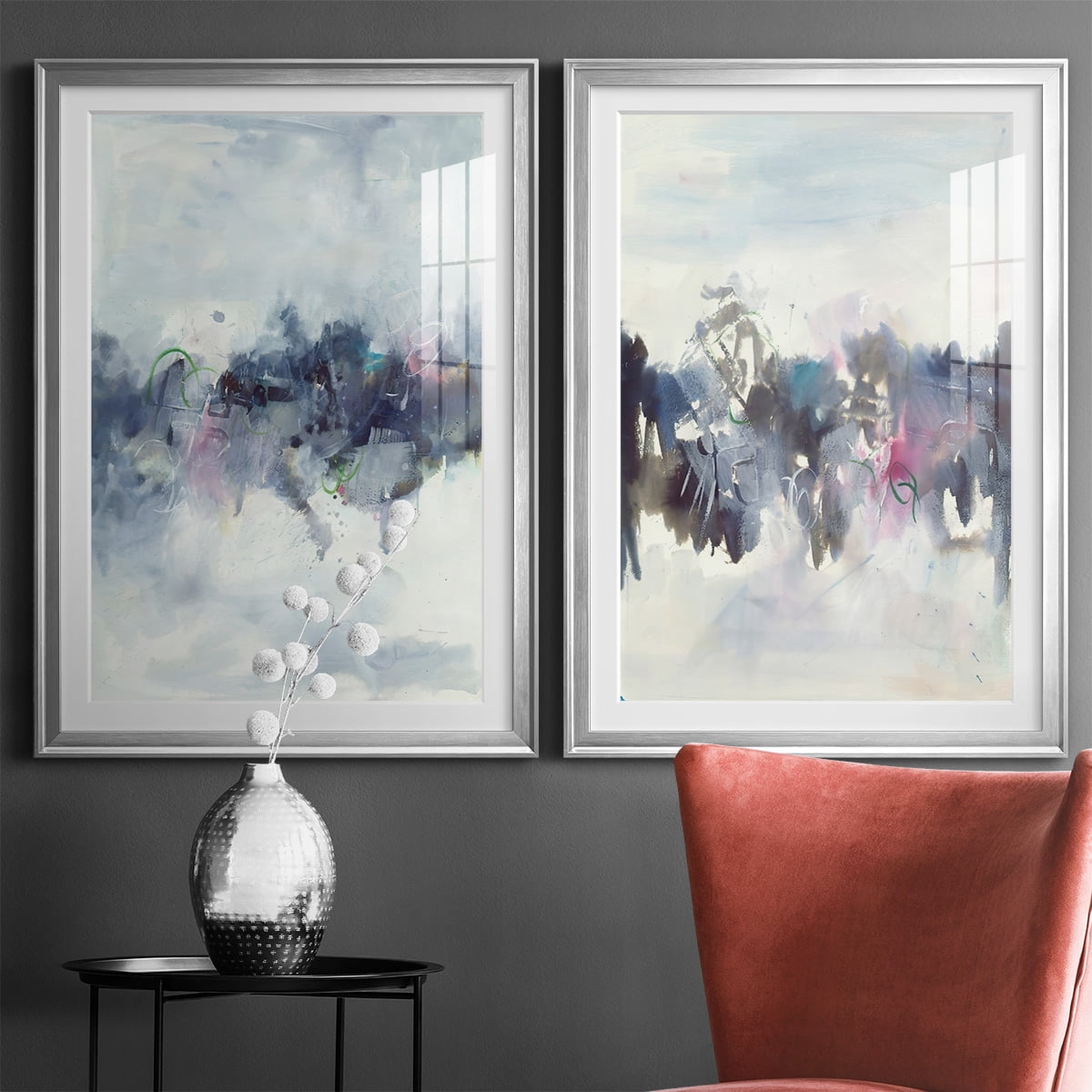 Wexford Home Birds I Premium Framed Print, 26.5" x 36.5" - Ready to Hang, Silver (Set of 2)