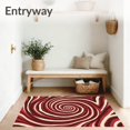 thumbnail image 3 of ODIKA 5'x7' Machine Washable Non-Slip Area Rug, Abstract Rippled Vortex with Intertwined Swirls High Traffic Rug with Pad, Red, 527733, 3 of 8