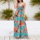 thumbnail image 1 of Vestido Largo Vestido largo de playa para mujer, cuello en V, vestido suelto, línea A, cintura alta elástica para vacaciones Ygjytge Naranja S para Mujer, 1 of 1