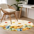 thumbnail image 4 of Round Rug 4Ft Washable Non-Slip, Fall Pumpkins Circle Area Rugs for Living Room Bedroom, Thanksgiving Autumn Maple Leaves Orange Indoor Floor Mats Carpet Runner for Home Decor Aesthetic, 4 of 8