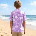 thumbnail image 4 of Ugoldhm Children's Printed Short-Sleeve Shirts Cuban-Collar Single-Button Beach Vacation Floral Shirts Boys' Casual Open-Front Tops, 4 of 8