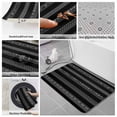 thumbnail image 6 of Black White Geometric Bath Mat 3 Piece Bathroom Rug Set, Modern Striped Plaid Abstract Art Non Slip Bath Rug Contour Mat and Toilet Lid Cover, Absorbent Shower Mats Soft Bath Rugs and Mats Sets, 6 of 8
