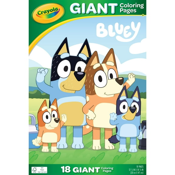 Crayola Bluey Giant Coloring Book Pages, 18 Coloring Pages, Bluey Crafts, Bluey Gifts for Kids, Ages 3 
