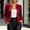 Red, variant on Dolkfu Button Suit Jackets for Women Long Sleeve Black Crew Neck Refined Suit Solid Modern Suede Fashion Ornamental Button Jackets Black,M