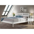 thumbnail image 3 of Camaflexi Mid Century Slat Bed Solid Wood Bed Frame with Headboard, King, Castanho, 3 of 13
