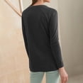 thumbnail image 4 of T-Shirts à Manches Longues pour Femmes 2022 Col Rond Couleur Unie Automne Tunique Tendance Blouse Basique Ajustée Décontractée, 4 of 7
