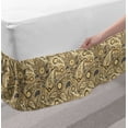 thumbnail image 2 of Paisley Bed Skirt, Traditional Pattern with Flowers Leaves with Stripes Artwork Print, Elastic Bedskirt Dust Ruffle Wrap Around for Bedding Decor, 4 Sizes, Brown Black and White, by Ambesonne, 2 of 2