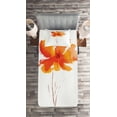 thumbnail image 2 of Ambesonne Nature Quilted Coverlet 2 Pcs, Romantic Poppy, Twin Size, White Orange, 2 of 2