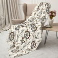 thumbnail image 3 of Sikiie Anchors with Rope Cozy Flannel Fleece Throw Blanket: Lightweight & Thick for All Seasons - Perfect for Women, Men, & Kids"50"x40", 3 of 6