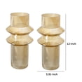 thumbnail image 5 of Rae Set of 2 Glass Vases, Tall Round Cylinders, Amber Yellow, Clear Finish- Saltoro Sherpi, 5 of 5