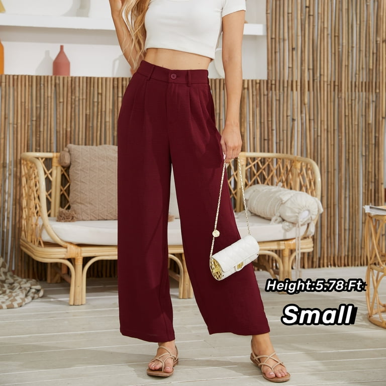 Uvplove Women's Lightweight Wide Leg Trousers, Casual High