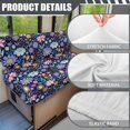 thumbnail image 6 of Uorisanigo RV Dinette Cushions Elastic RV Dinette Cushion Covers 2 Pack Purple Flower Print Camper Accessories for Inside Stretchable Fabric Camper Cushion Slipcovers, 6 of 7